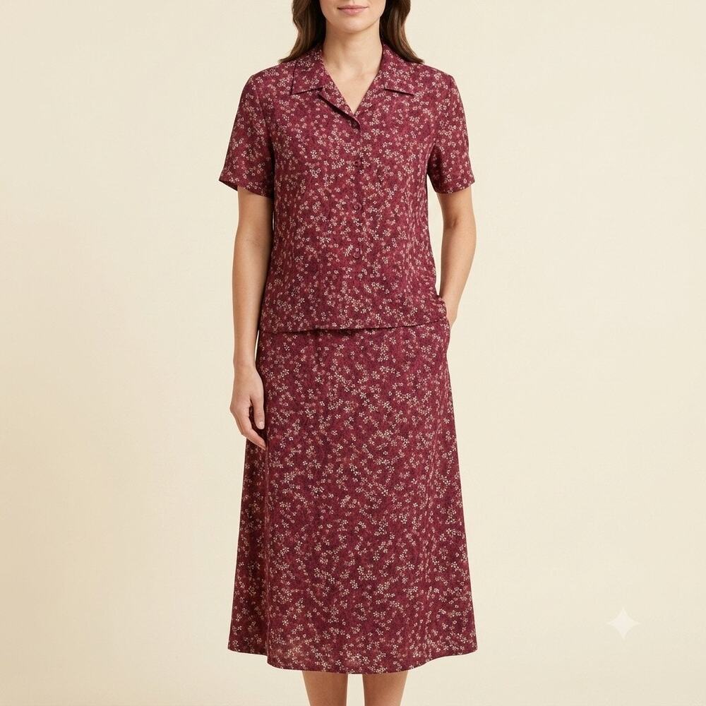 V 063-Vintage Jantzen Petite Skirt Set size S / PTP 20”